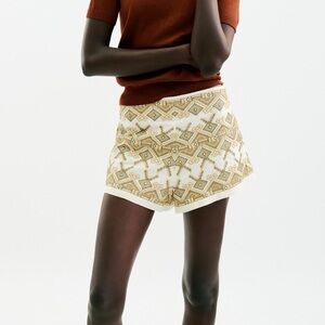 SOLD!!! Zara Embroidered Mirror Shorts